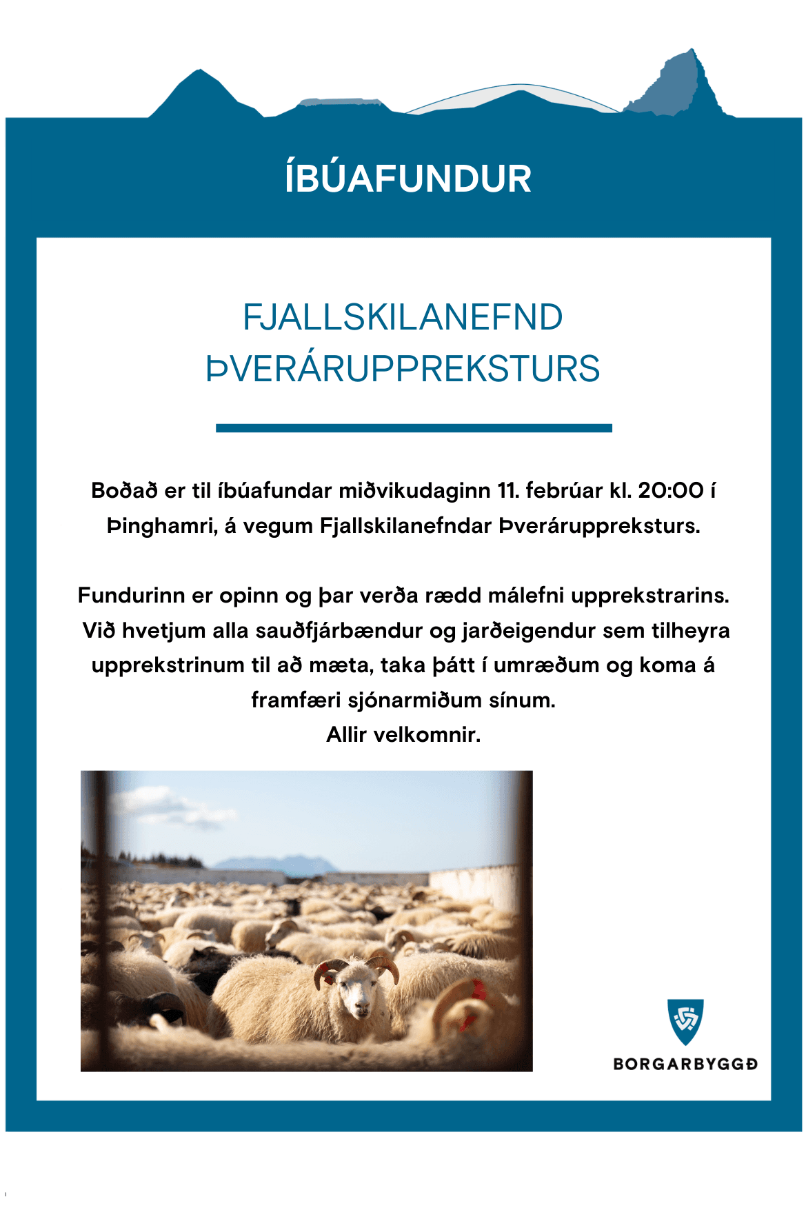 Íbúafundur á vegum Fjallskilanefndar Þveráruppreksturs