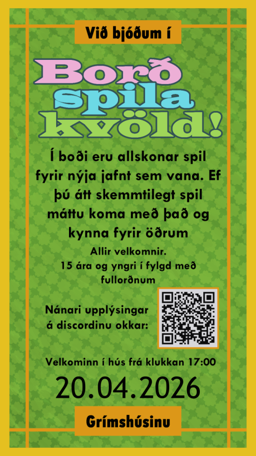 Borðspilakvöld.